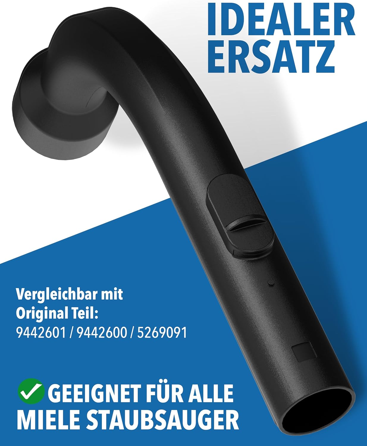 Schwarzer Handgriff für Staubsauger, idealer Ersatz, passend für Miele.