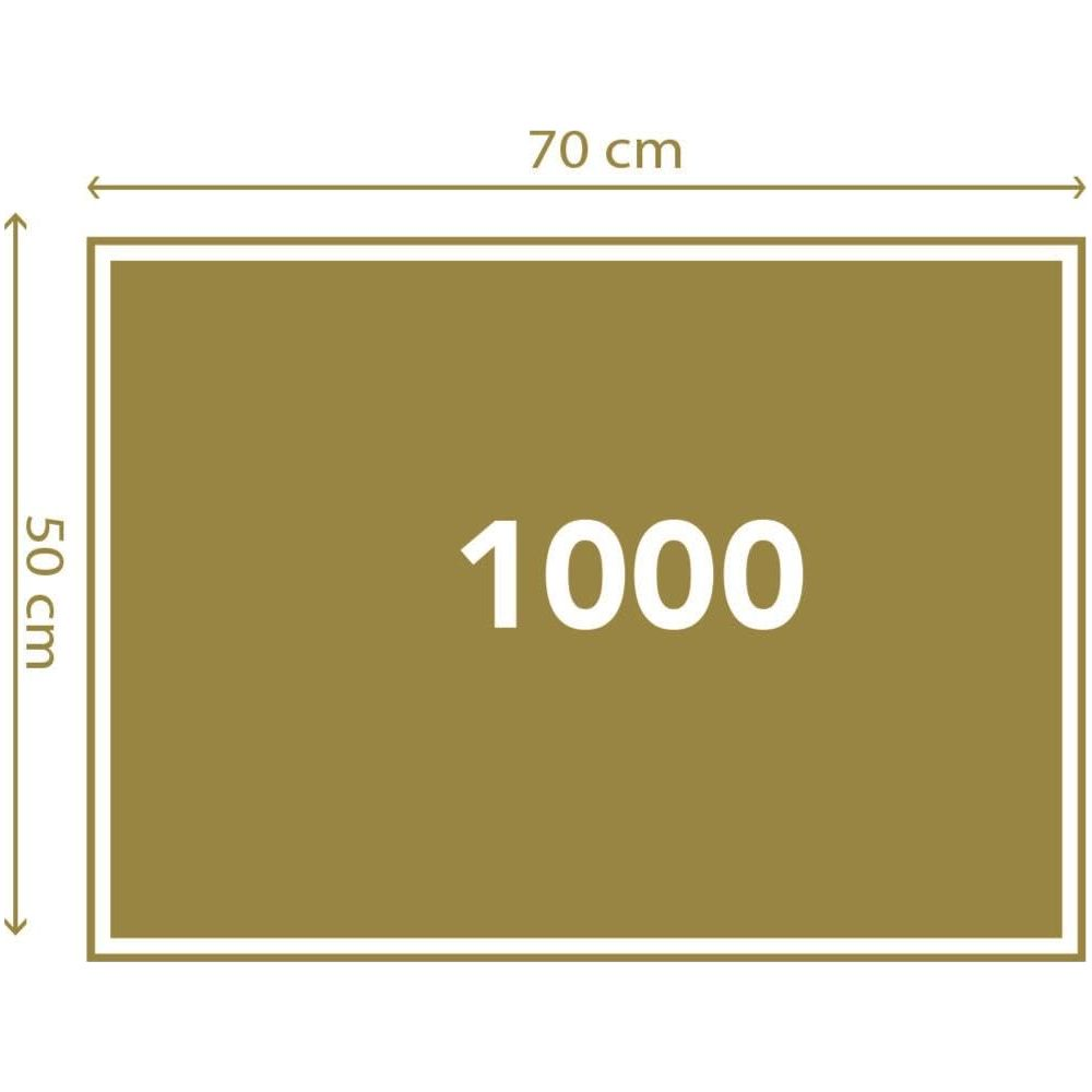 Prostokąt o wymiarach 70 cm x 50 cm, z liczbą 1000.