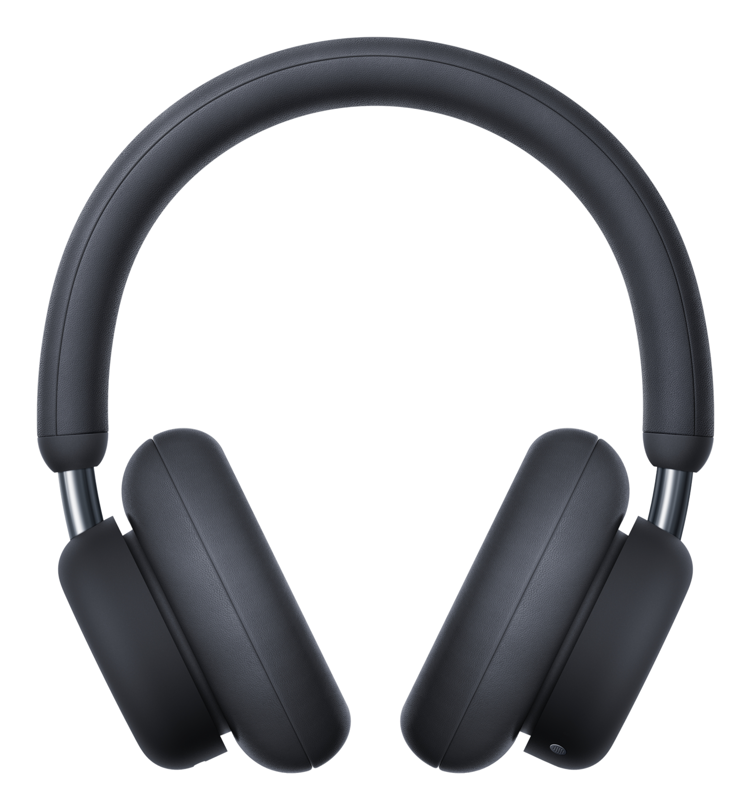 Casque noir avec accents argentés, sur fond blanc.