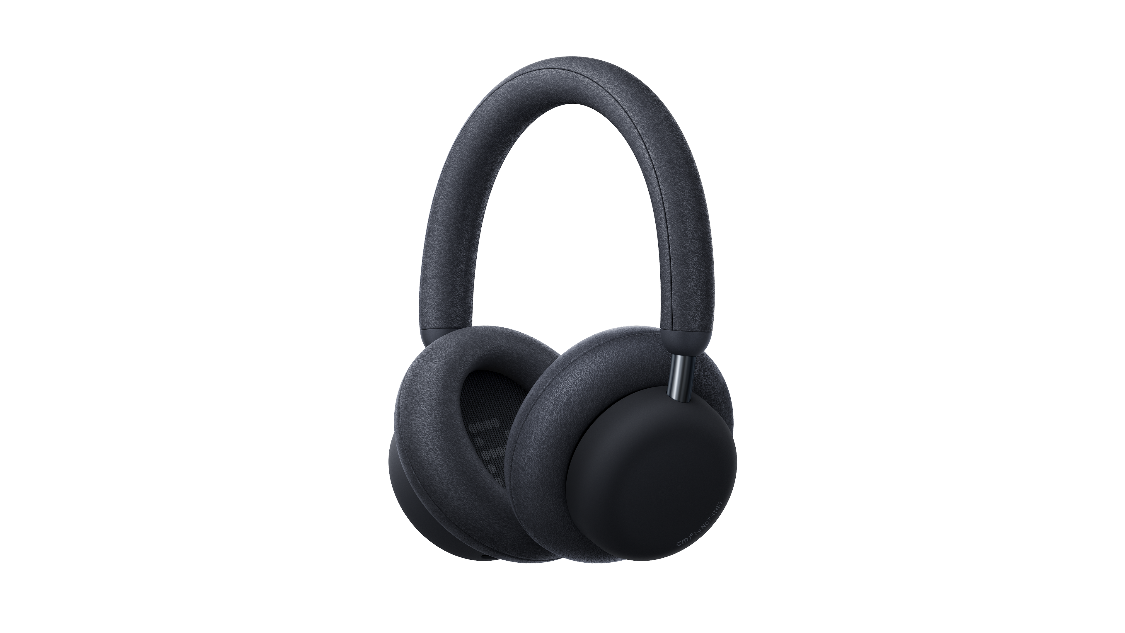 Une paire d'écouteurs circum-auriculaires gris foncé avec serre-tête et coussinets rembourrés.