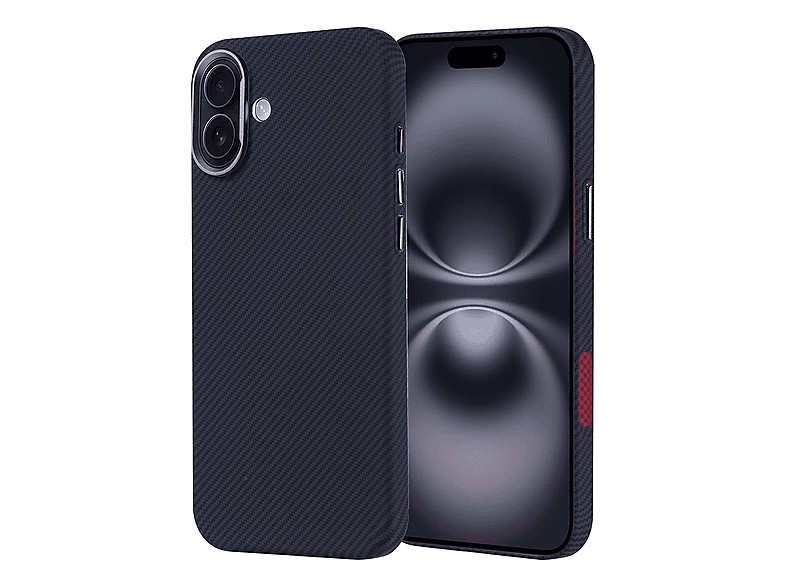 LOPARD iPhone 16 Plus Uyumlu Mgsafe Şarj Özellikli Karbon Fiber Görünümlü Nekst Kapak Telefon Kılıfı Siyah