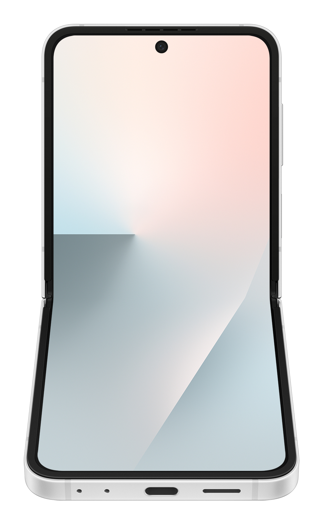 Uno smartphone aperto con schermo simulato.