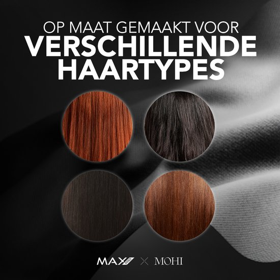Vier Kreise mit Haarproben: Rotbraun, Dunkelbraun, Schwarzbraun, Hellbraun.
