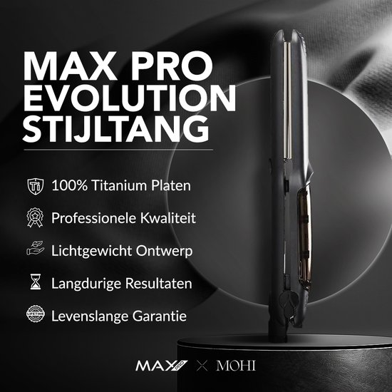 Lisseur Max Pro Evolution plaques titane, léger et durable.