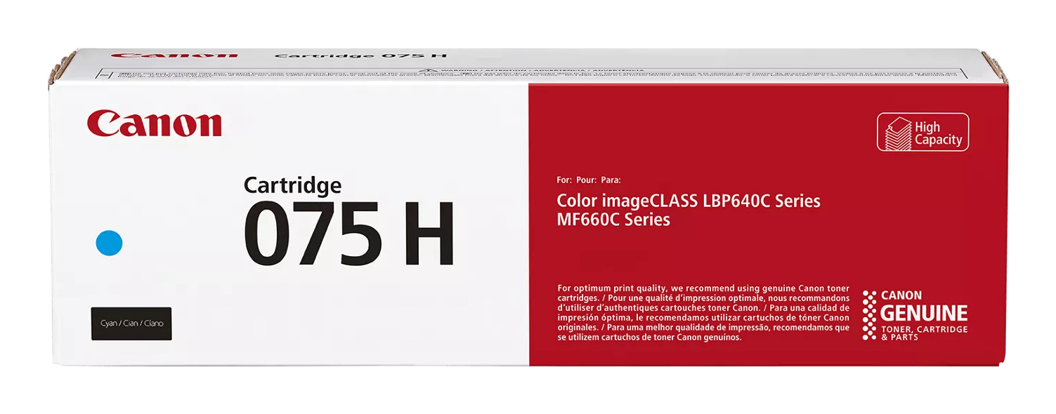 Cartuccia toner Canon 075 H ciano per Color imageCLASS LBP640C/MF660C.