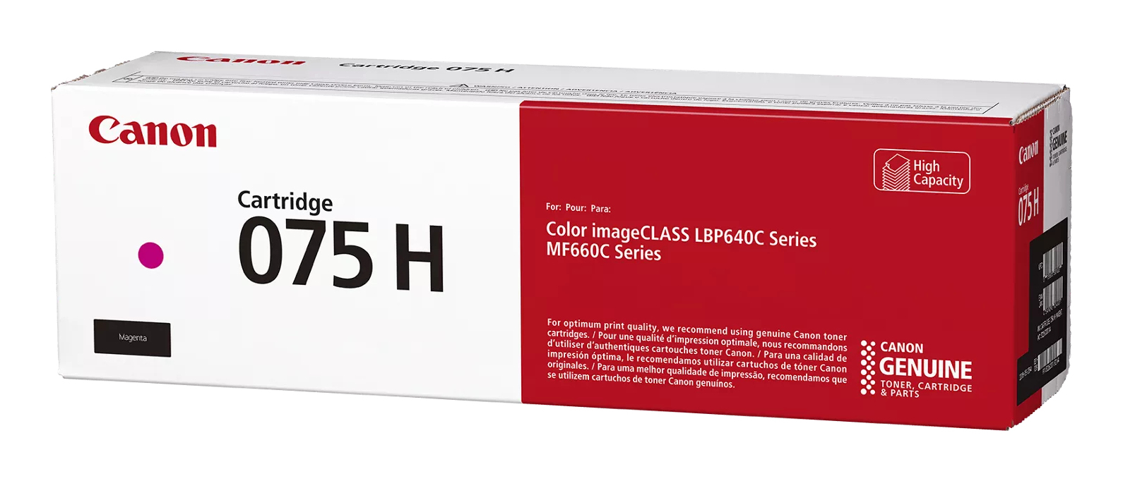 Cartuccia toner magenta Canon 075H per Color imageCLASS LBP640C/MF660C.