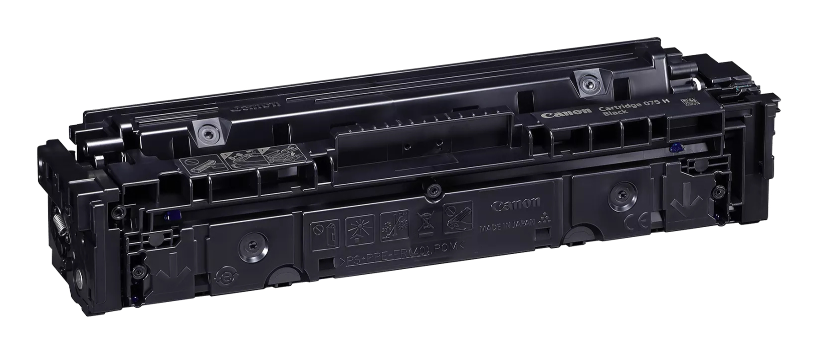 Cartuccia toner Canon 075 H nera in plastica, prodotta in Giappone.