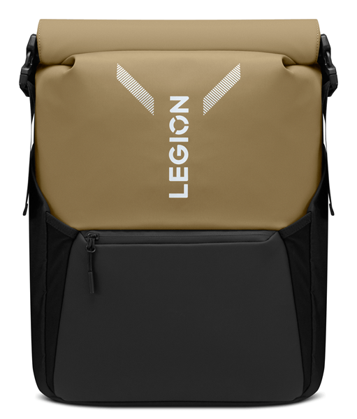 Plecak z beżową górą i czarnym dołem, z logo "LEGION".