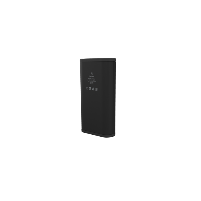 Contenedor negro, rectangular con bordes redondeados, sobre fondo negro.