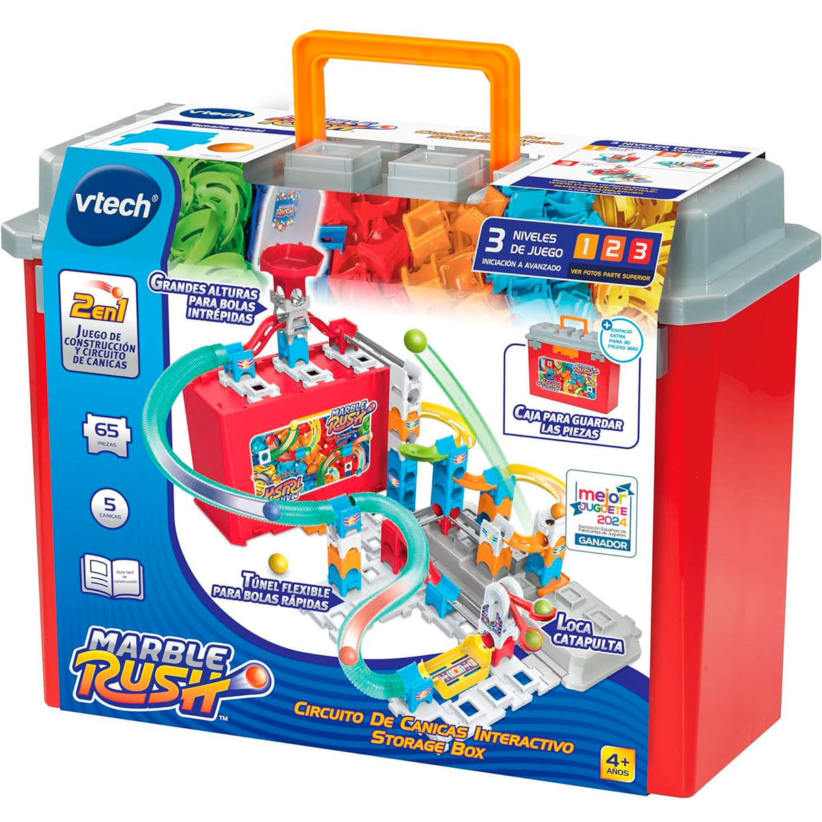 Caja de almacenamiento interactiva Vtech Marble Rush con juego de construcción