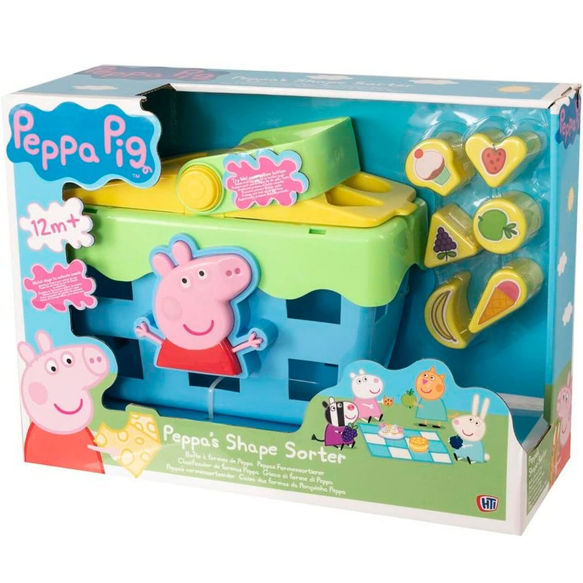 Juguete clasificador de formas de Peppa Pig con figuras.