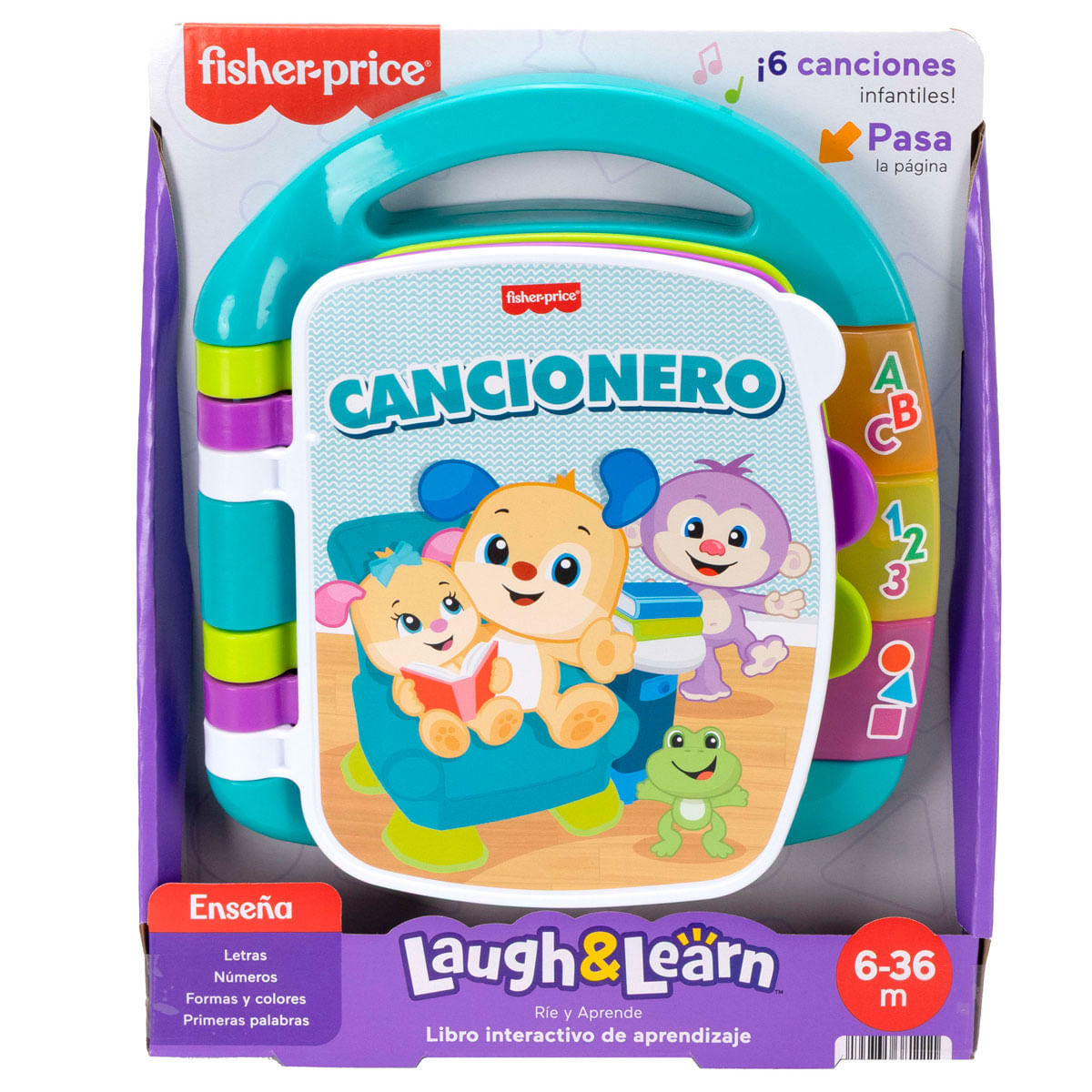Libro Fisher-Price con animales y canciones. Juguete educativo para niños.