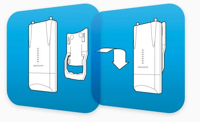Mounting bracket being attached to a device.