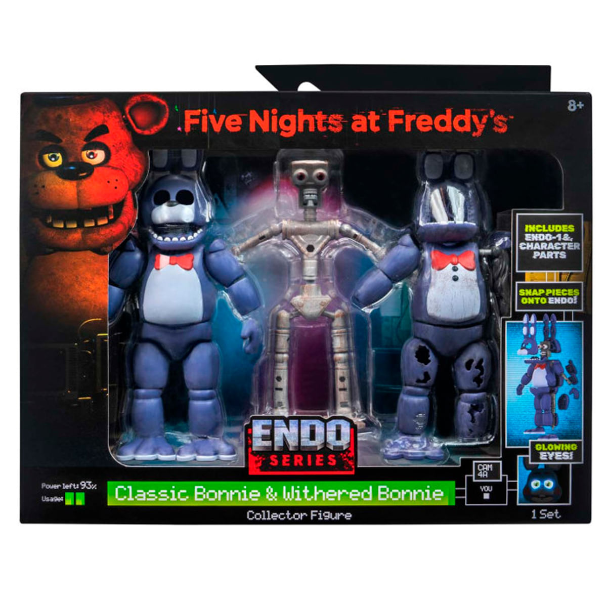 Figuras de acción Five Nights at Freddy's: Classic Bonnie, Withered Bonnie y Endo.