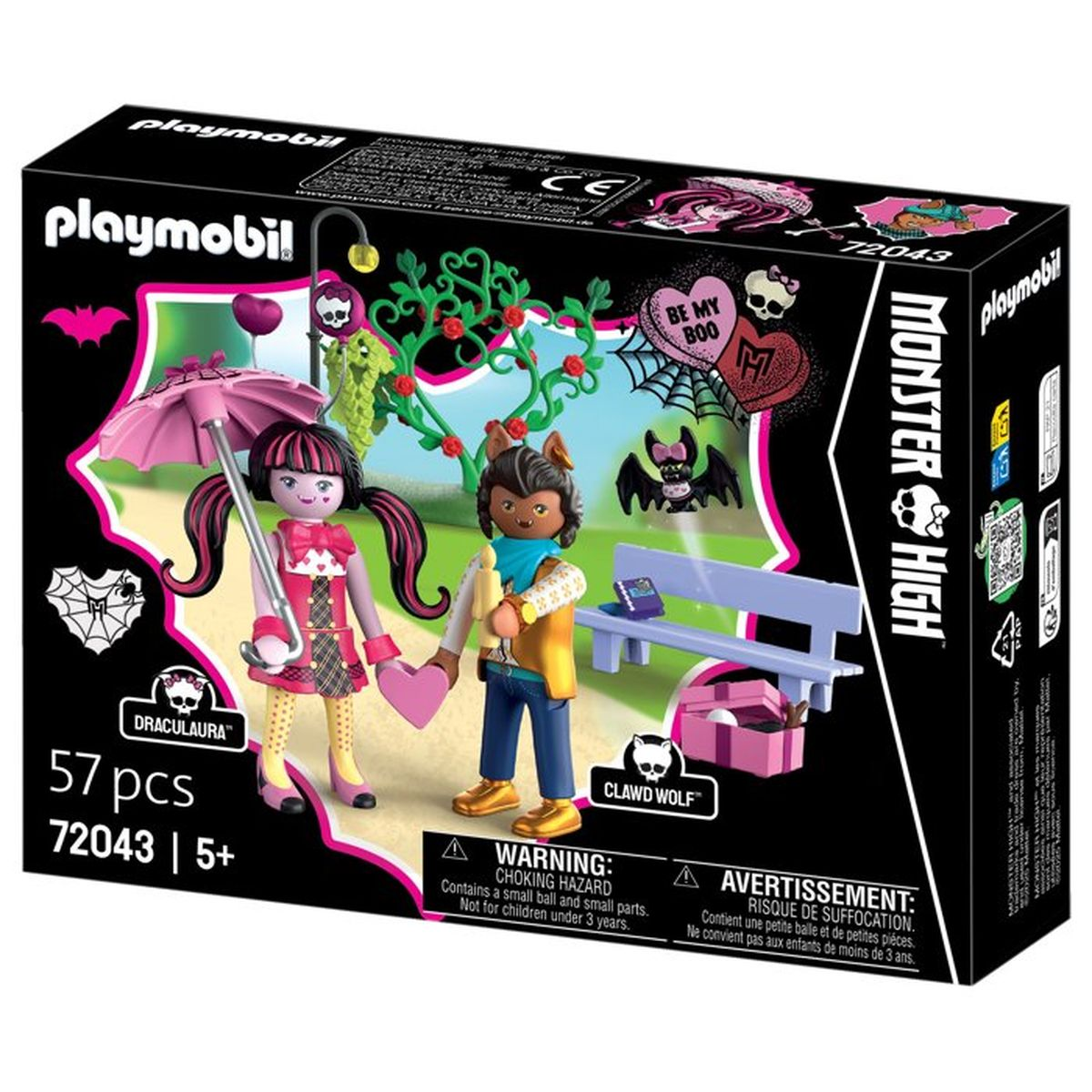 Set de juguetes Playmobil Monster High con figuras de Dracualura y Clawd Wolf.