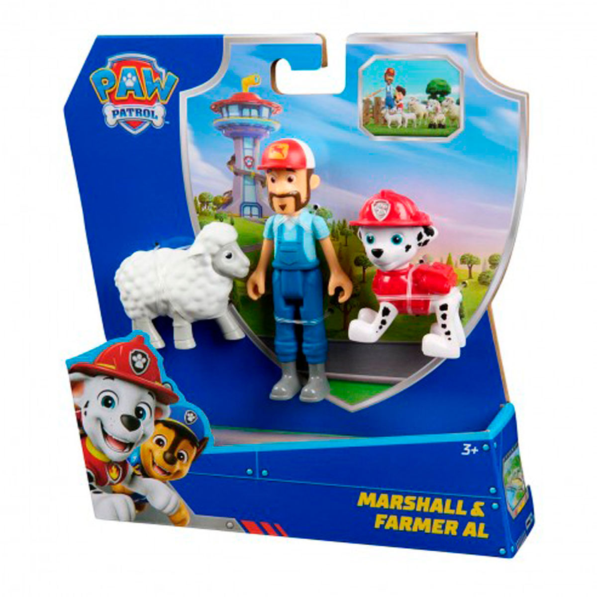 Juego de Paw Patrol con Marshall, el Granjero Al y una oveja.