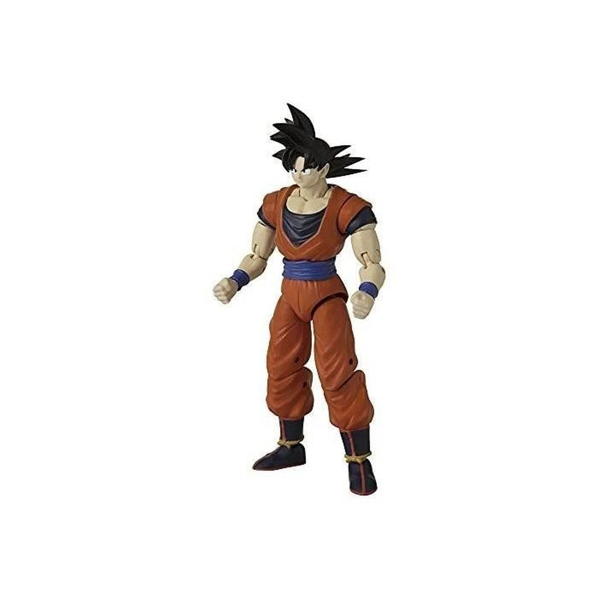 Figurka akcji Son Goku w pomarańczowym stroju, białe tło.