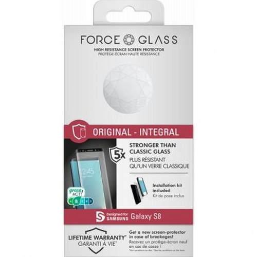 Confezione protettore schermo FORCE GLASS per Samsung Galaxy S8.