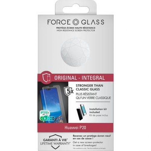 Confezione di una protezione schermo FORCE GLASS Huawei P20.