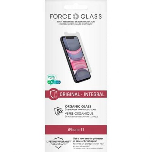 Confezione per proteggi schermo in vetro organico iPhone 11.