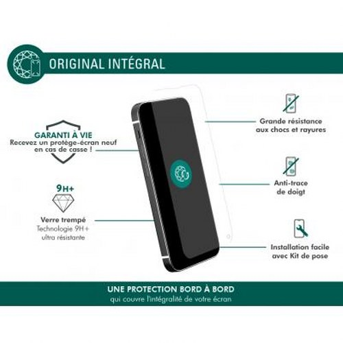 Screen protector for smartphone with lifetime warranty, shockproof and scratch-resistant.