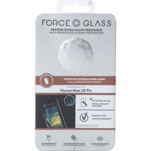 Emballage d'un protecteur d'écran FORCE GLASS pour Huawei Mate 20 Pro.