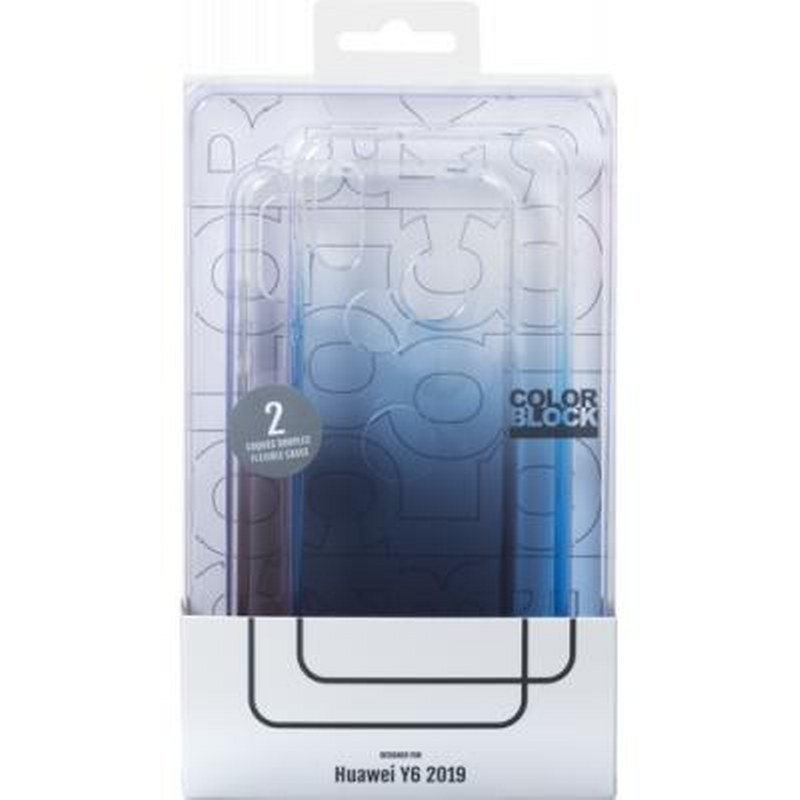 Confezione per Huawei Y6 2019 con due cover blu.