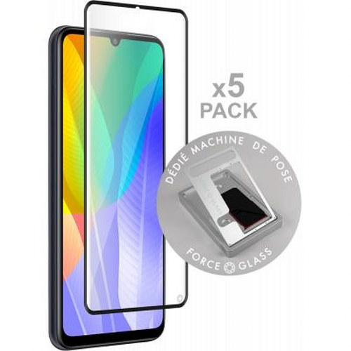Uno smartphone con proteggi schermo e strumento di installazione in confezione da 5.