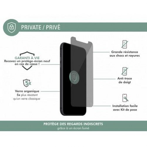 Privacy screen protector with lifetime warranty, impact and scratch resistant, anti-fingerprint.