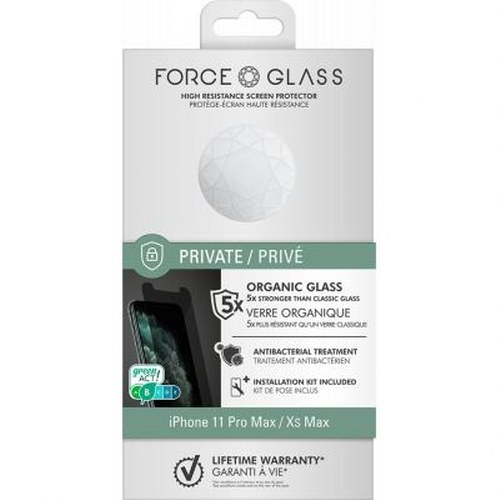 Force Glass screen protector packaging for iPhone 11 Pro Max/Xs Max.