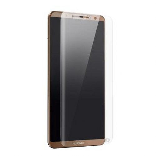 Uno smartphone Huawei dorato con pellicola protettiva applicata.