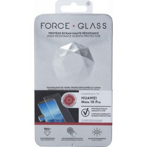 Confezione di una protezione schermo FORCE GLASS per Huawei Mate 10 Pro.