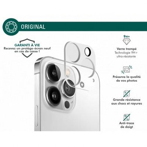 Clear phone case with camera cutout, 9H+ technology, shockproof.