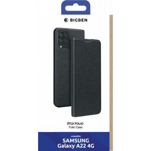 Schwarze Handyhülle für Samsung Galaxy A22 4G mit Bigben-Logo.