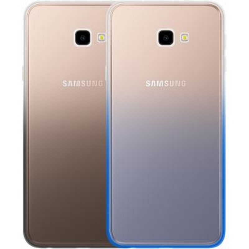 Due telefoni Samsung uno accanto all'altro, uno bronzo, uno blu/grigio.