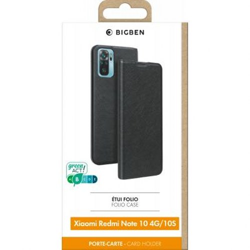 Custodia a libro nera Bigben per Xiaomi Redmi Note 10 4G/10S con porta carte.
