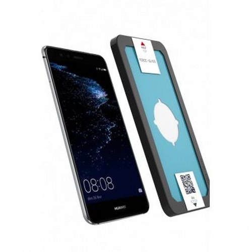 Uno smartphone e uno strumento applicatore di pellicola protettiva.