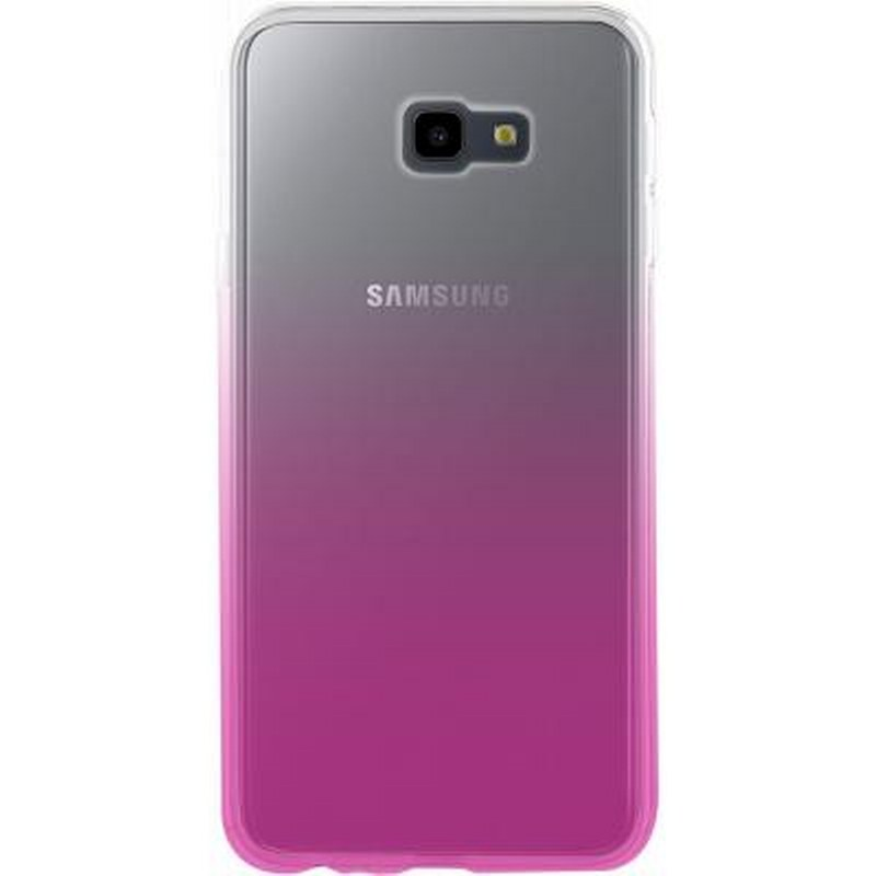 Retro di un telefono Samsung con sfumatura da grigio a rosa.