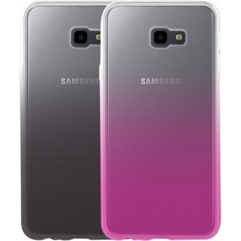 Due cover Samsung, una sfumata da grigio a rosa, una grigia.