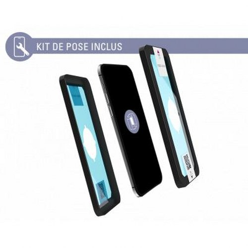 Three black smartphone cases, one with a circle icon, on a white background.