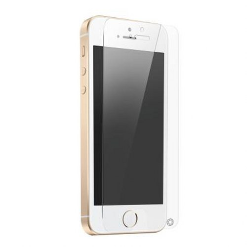 Uno smartphone dorato con protezione schermo in vetro.
