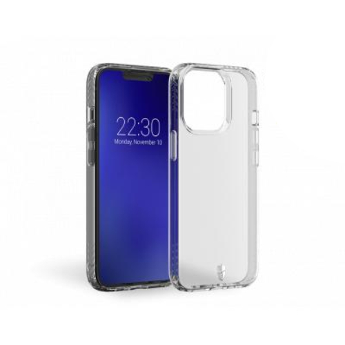 Una custodia trasparente per telefono accanto a uno smartphone che mostra le 22:30, lunedì 10 novembre.