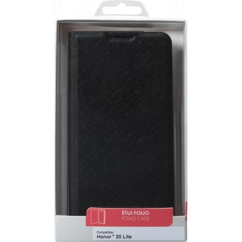 Custodia nera Honor 20 Lite in confezione trasparente.