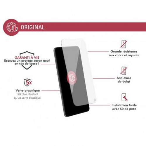 Protezione schermo originale per smartphone con garanzia a vita.