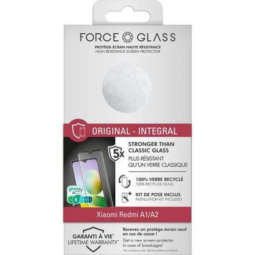 Confezione di una protezione schermo Force Glass per Xiaomi Redmi A1/A2.
