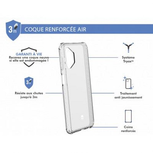 Custodia trasparente per telefono con angoli rinforzati, resistenza alle cadute da 3m, trattamento anti-ingiallimento.