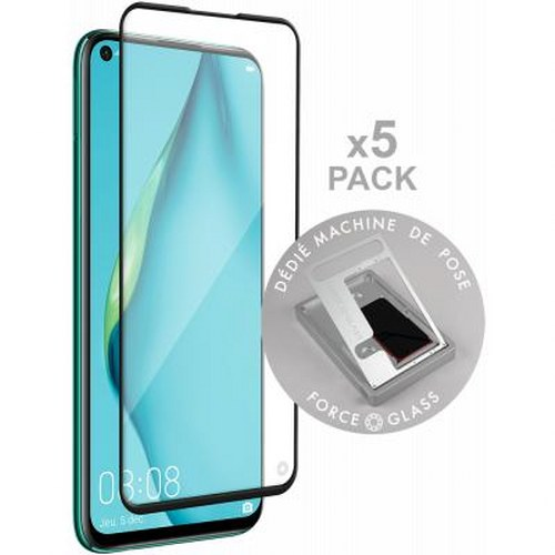 Una confezione da 5 proteggi schermo con strumento di applicazione per smartphone.