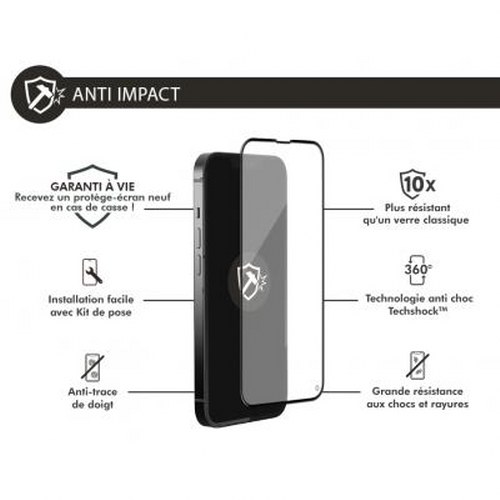 Smartphone screen protector with anti-impact feature, 10x more resistant.