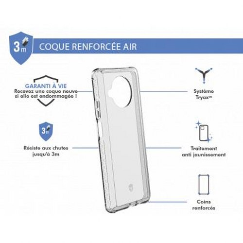 Custodia trasparente per telefono con angoli rinforzati e protezione caduta 3m.