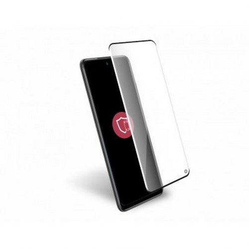 Uno smartphone con una protezione dello schermo parzialmente applicata.